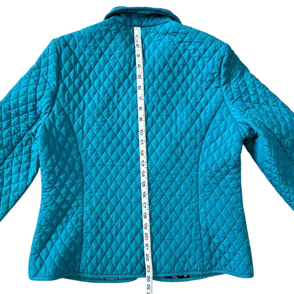 Briggs New York Quilted Aqua/Teal Jacket with Snap Closure Women’s Size Medium - Picture 12 of 12